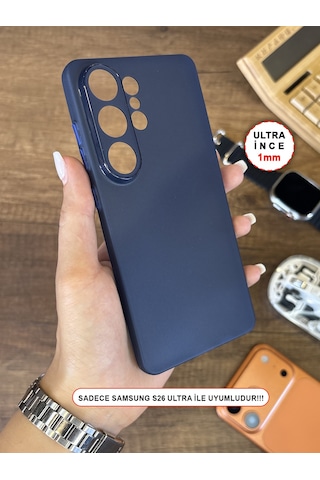 Samsung Galaxy S26 Ultra Uyumlu Süper İnce Mat Ultra Thin Silikon Kılıf Lacivert