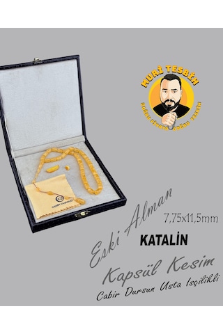 Cabir Dursun Haç Obje Eski Alman Katalin Kapsül Kesim 7,75x11,5mm
