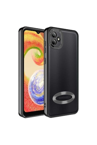Galaxy A03 Kılıf Kamera Korumalı Logo Gösteren Zore Omega Kapak Siyah