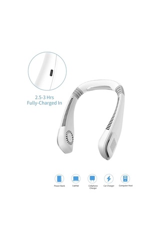 Kanatsız Boyun Tipi Fan Giyilebilir Serinletici, Düşük Sesli, Hafif Abs Gövde, Usb Şarj Edilebilir