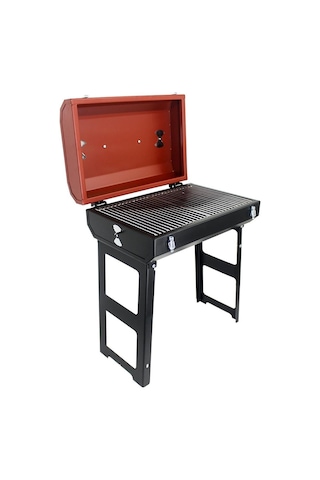 Grillmate Cookout Katlanır Ayak Kilitli Barbekü Mangal-kırmızı