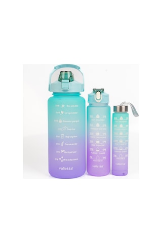 Valletta Eldorado 3lü Set Motivasyonel Su Matarası Yeşil