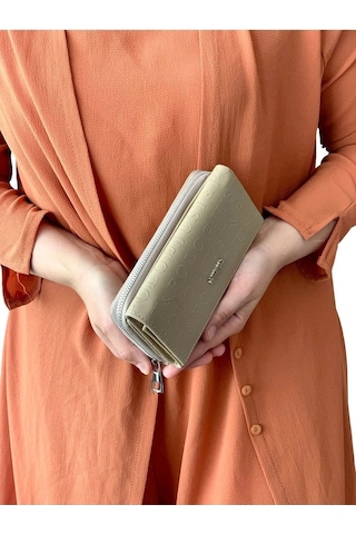 Just Polo Kadın Yeni Sezon Büyük Boy Cüzdan Vizon Camel