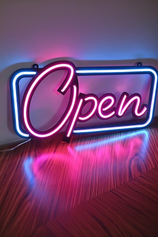 Open Neon Işık Modern