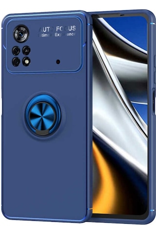 Xiaomi Poco X4 Pro 5G Kılıf Yüzüklü Magnetli Ravel Case Kapak