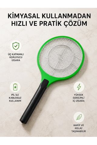 Taşınabilir Elektronik Sineklik Üç Katmanlı Güvenli Izgara Ve Kimyasız Koruma - 4999