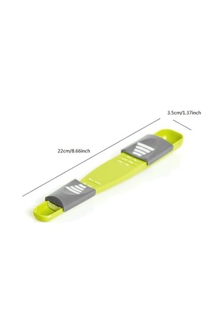 Xindoker Baking Ölçüm Kaşığı İki Uçlu 8 Ayar Plastik Pişirme Ölçüm Aracı Toz, Yağ, Baharat Yeşil