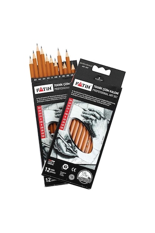 Teknik Çizim Kalemi 12 Li 1 Paket Fatih Dereceli Kalem Seti Profesyonel Set Eskiz Karakalem Yumuşak Ve Sert Uçlu