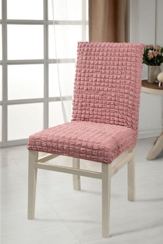 Pudra Pembe Esnek Bürümcük Sandalye Örtüsü Sandalye Kilifi