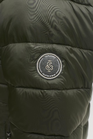 Jack & Jones Jjekıngsley Erkek Kapüşonlu Hafif Şişme Mont Puffer Günlük Rahat Haki