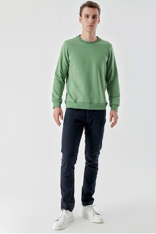 Slimfit Bisiklet Yaka Düz Renk 2 İplik Erkek Sweatshirt 001