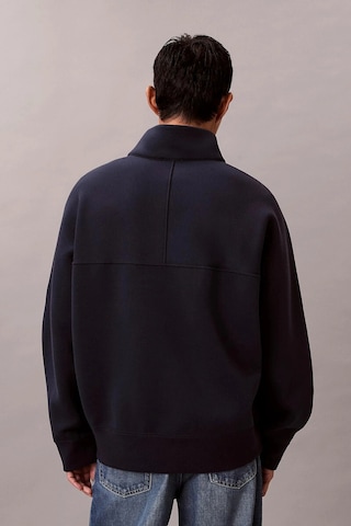 Calvin Klein Ls Cotton Spacer Strıpe Rıb Qtr Erkek Siyah Sweatshirt-12781 Siyah