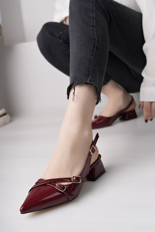 Luis A Costa 3 Tokalı Bordo 4 Cm Topuklu Ayakkabı Renkli