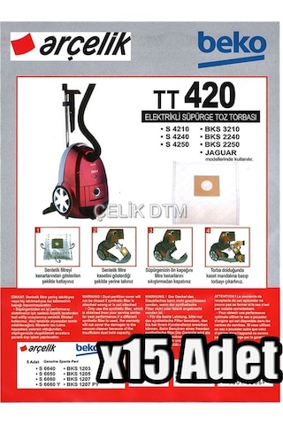 Beko Bks 2240 C Süpürge Uyumlu Bez Toz Torbası 15 Adet
