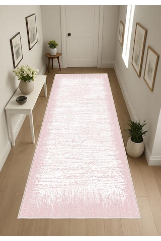 Pembe Dijital Baskı Halı Kaymaz Tabanlı Yıkanabilir Halı Yolluk Salon Halısı121