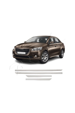 Peugeot 301 Uyumlu 2013 Ve Üzeri Krom Yan Kapı Çıtası 4 Parça Paslanmaz Çelik