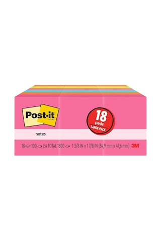 Mini Notlar, 1 3/8 X 1 7/8, 18 Pedi, Amerika'nın 1 Numaralı Favori Yapışkan Notları, Poptimistic Koleksiyonu, Parla