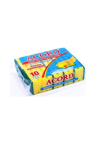 Oluklu Bulaşık Süngeri Ekonomik Paket 10 Adet Kolay Temizlik 2 Ad
