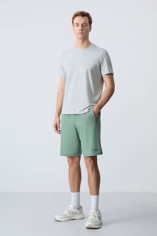 Air Jones Tommy Life Açık Yeşil Pamuklu Kalın Yumuşak Dokulu Standart Fit Basic Erkek Şort - 81276 A. Haki