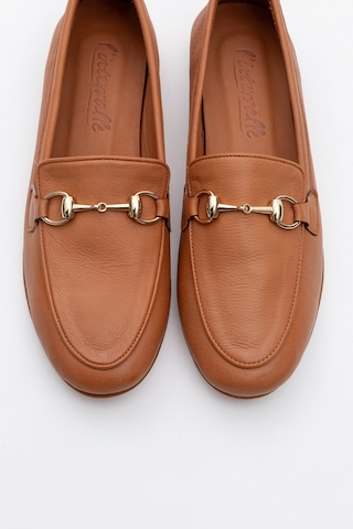 Luvishoes Luvi Shoes Trexıe Taba Cilt Hakiki Deri Tokalı Kadın Loafer Ayakkabı Taba Deri