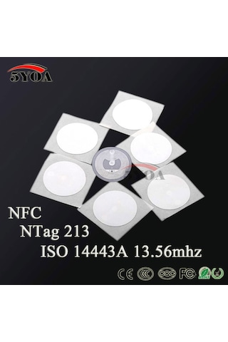 Boş 13.56Mhz Ntag213 Nfc 213 Programlanabilir Sticker.. 100 Adet