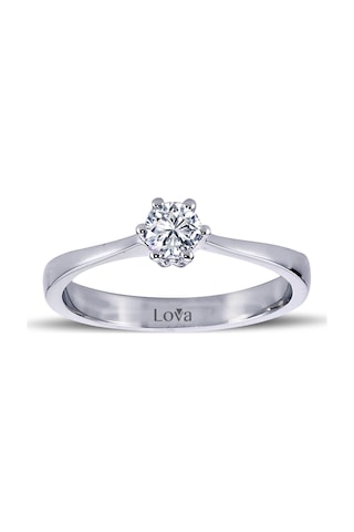Lova D Renk 0,27 Karat Pırlanta Tektaş Yüzük - 1070046