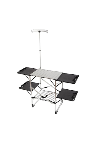 Funky Chaırs Portatif Katlanabilir Alüminyum Kamp Mutfak Standı Gri