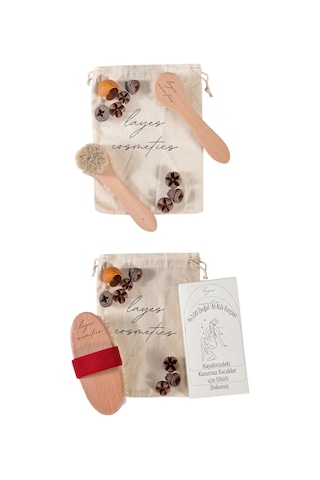 Layes Cosmetics Doğal At Kılı Fırçası Vücut + Yüz Fırçası