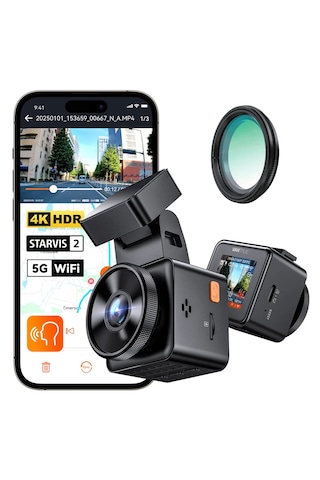 Vantrue Element1 Pro 4k Uhd Wi-fi Cpl Filitre Hediyeli Mini Araç Kamerası