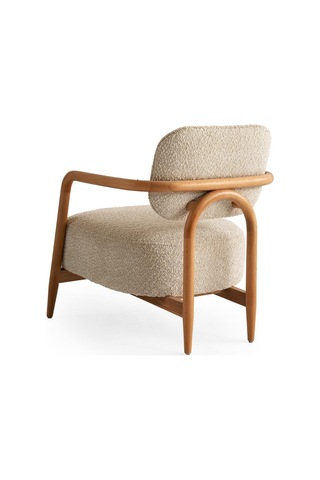 Gloria Ahşap Kollu Ayaklı Berjer Beyaz