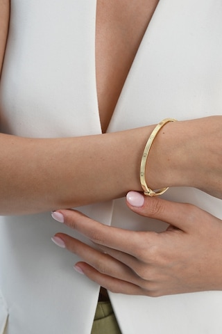 925 Ayar Gümüş Altın Yaldızlı Çivi Deseni Bilezik Barcode Rose Gold - Gümüş