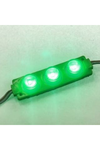 3 Mercekli 3030 Reklamcı Modül Yeşil 12 Volt 3 Watt 10 Adet
