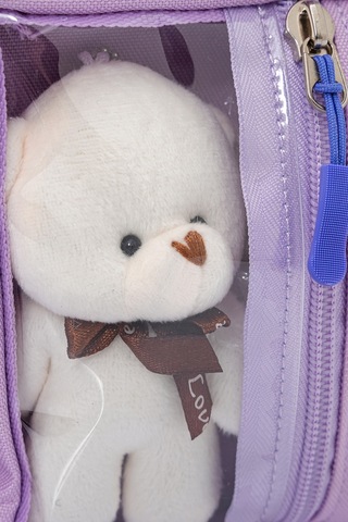 Wia Kawaii Kore Tarzı Ayıcıklı İlkokul Ve Beslenme Çantası Siyah