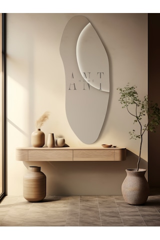 Nova Asimetrik Ayna, Boy Aynası, Duvar Aynası, Konsol Aynası Gümüş