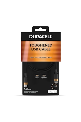 Duracell 1m Usb-c To Lightning 30w Örgülü Data Kablosu - Siyah
