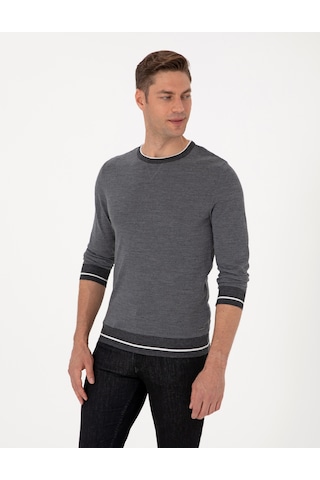 Pierre Cardin Erkek Açık Gri Melanj Kazak /triko 50315712-vr091 Açık Gri Melanj