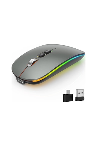 Kablosuz Led Fare Sessiz 2.4g Şarj Edilebilir Dizüstü Bilgisayar Faresi Diğer