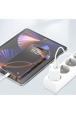 Recci Rc107e Type-c Pd & Usb-a Gan Teknolojili Hızlı Şarj Başlığı 30w Beyaz