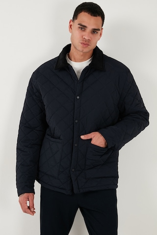 Buratti Kapitoneli Regular Fit Kadife Detaylı Erkek Mont 497Leroy Lacivert