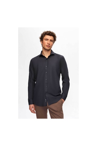 D'S Damat Ds Damat Slim Fit Lacivert Italyan Yaka Dar Kesim Klasik Kravatlık Uzun Kollu Kolay Ütülenebilir Ne 2HF02ORT5185 Lacivert