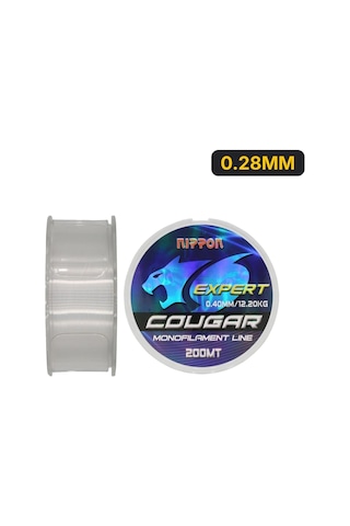 Nippon Cougar 200 Mt Beyaz Monofilament Misina 0.28mm