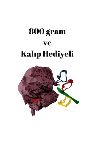Oyun Kalıbı Hediyeli Kurumayan Kinetik Kum 800 Gram Ve Kalıp Hediyeli Oyun Kumu Yapışmaz Kum Mor