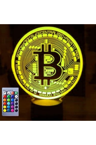 Goldenqian 3d Bitcoin Burcu Gece Lambası Masa Danışma Optik Illüzyon Lambaları 16 Renk Değiştiren Işıklar Led Masa Lambası Noel Ev Aşk Doğum Günü Çocuk Çocuk Dekor Oyuncak Hediye 5aqbr3 Siyah