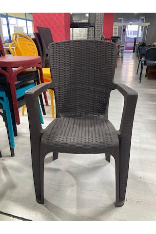 Rattan Dokulu Kullanışlı 4 Adet Dış Mekan Sandalye Acı Kahverengi