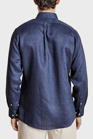 Brooks Brothers % 100 Keten Düğmeli Yaka Regular Fit Uzun Kollu Gömlek Erkek Gömlek Bbss26msh022137 Lacivert