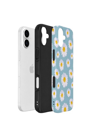 Apple iPhone Uyumlu 17 Vorian Çift Katmanlı Kılıf Daisy Sky
