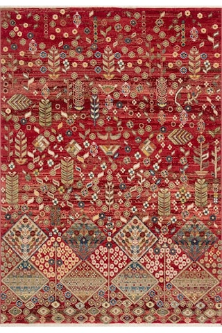 Eko Halı Kybele Kyb 01 Red Etnik Desenli Otantik Salon Halısı Oturma Odası Halısı Mutfak Halısı Modern Makine Halısı Kırmızı