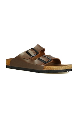 Hammer Jack Orthopedix Balagay Çift Bantlı Tokalı Unisex Rahat Terlik 503 02 Bronz