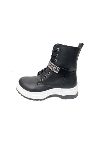 Fix Kids 9605 Deri Trend Fashion Kız Çocuk Bot Siyah