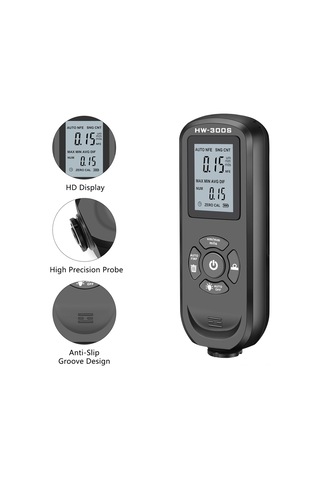 Xindoker Siyah Dikey Ekranlı Cila Kalınlığı Ölçer - Manyetik Ve Vortex Prensibiyle Metal Kaplama Kalınlığı Testeri Pil Dahil Değil Siyah